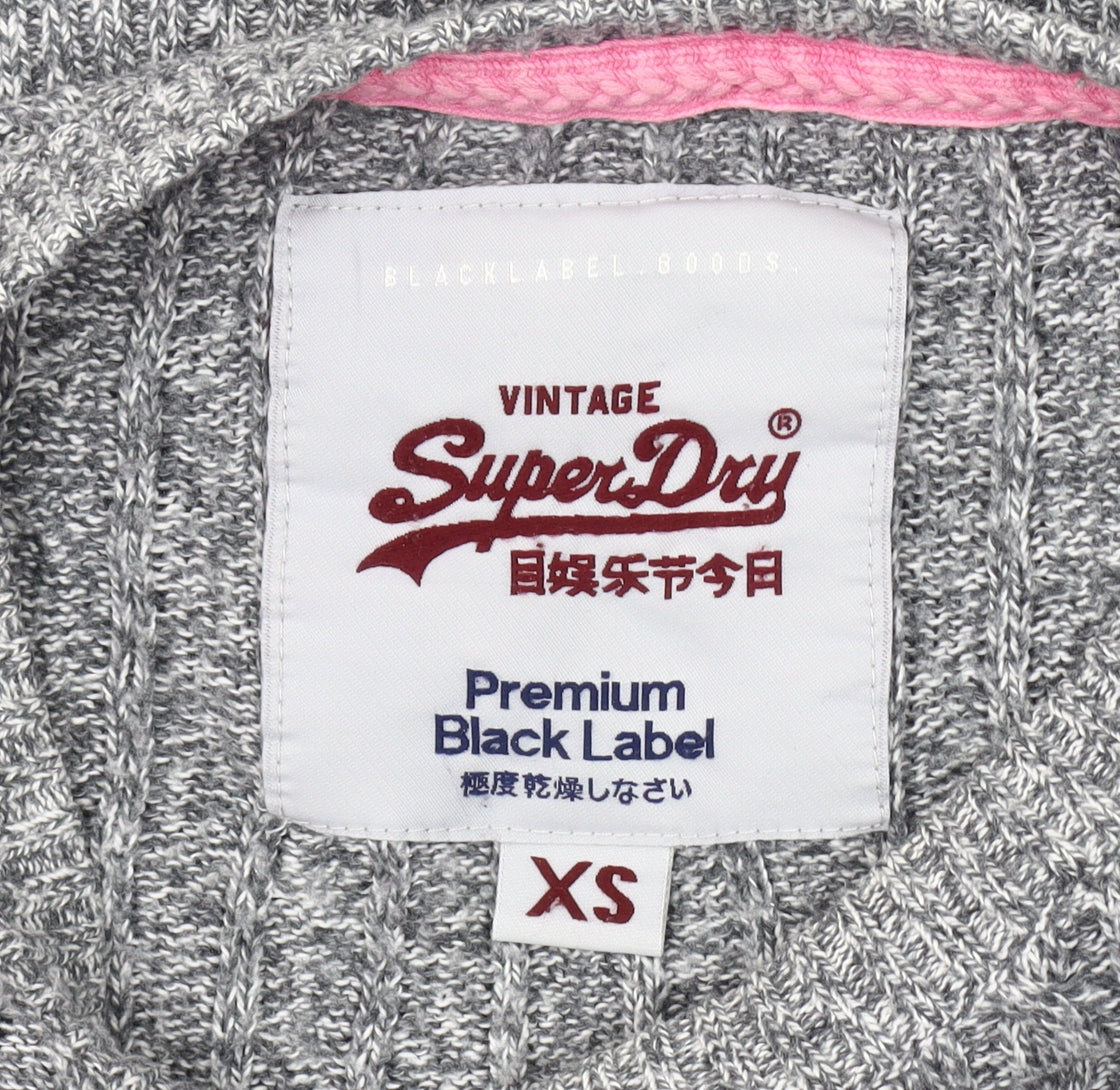 SuperDry Women's Grey XS Cable-Knit Pullover