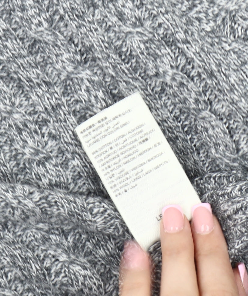 SuperDry Women's Grey XS Cable-Knit Pullover