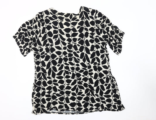 Ann Harvey Women's Black Animal Print Top Size 20