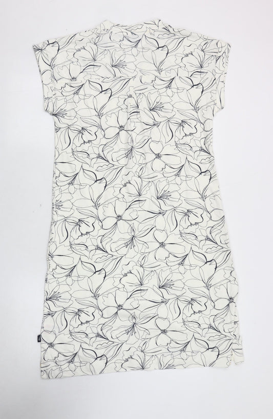 Weird Fish Women's Ivory Floral Short Sleeve Dress