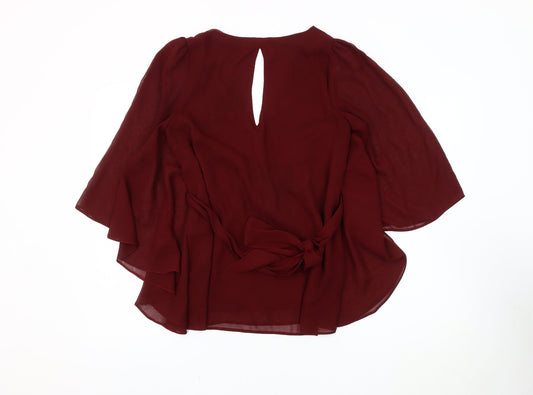 Womens UK Size 10 Jane Norman Red Polyester Blouse