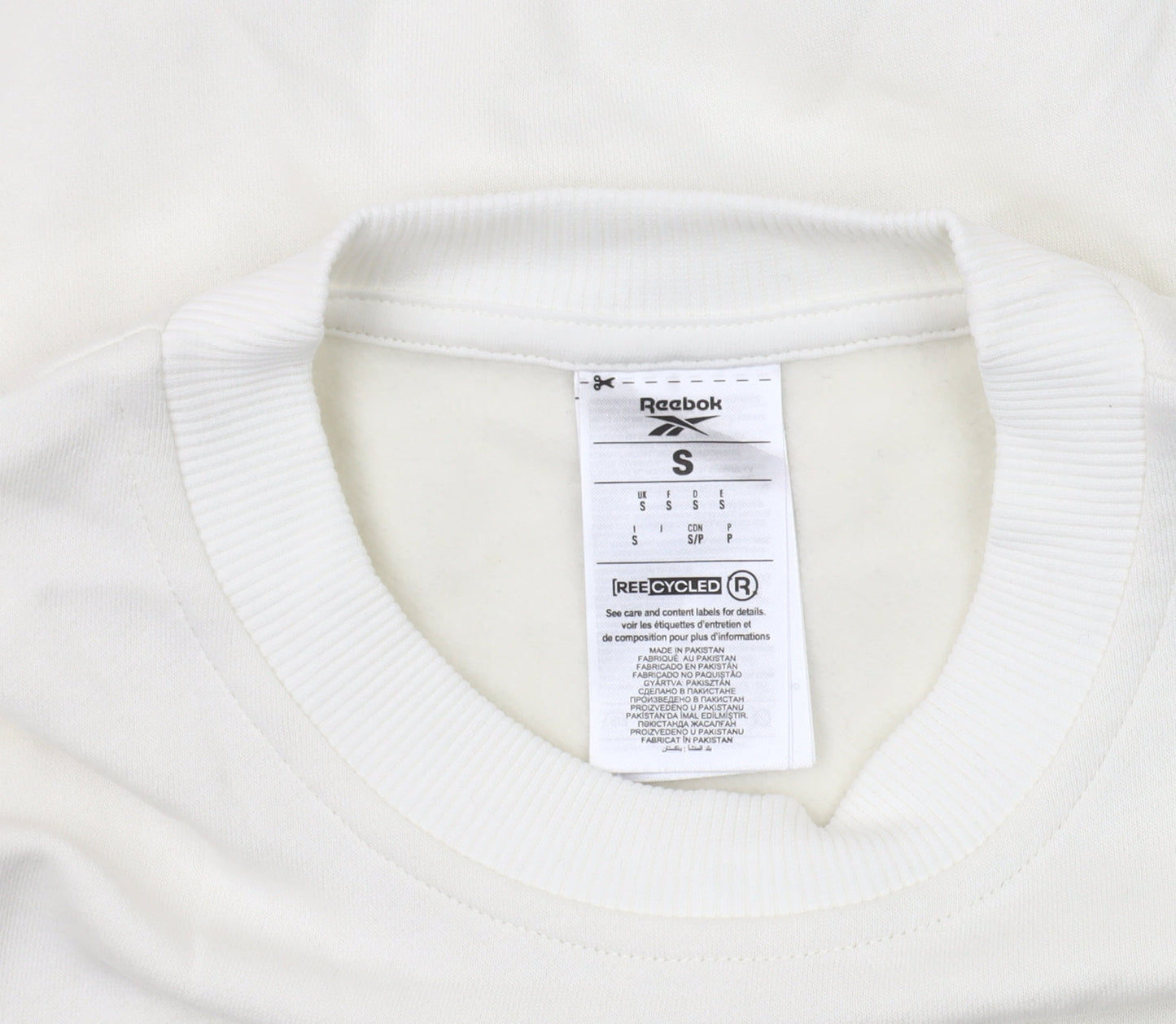 Reebok Men's White Pullover Sweatshirt, S, New