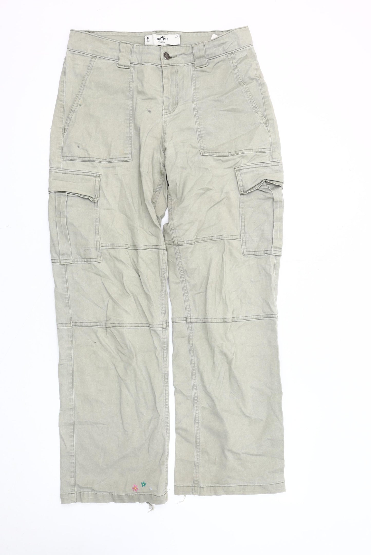 Hollister Women's Green Cargo Trousers Size 8