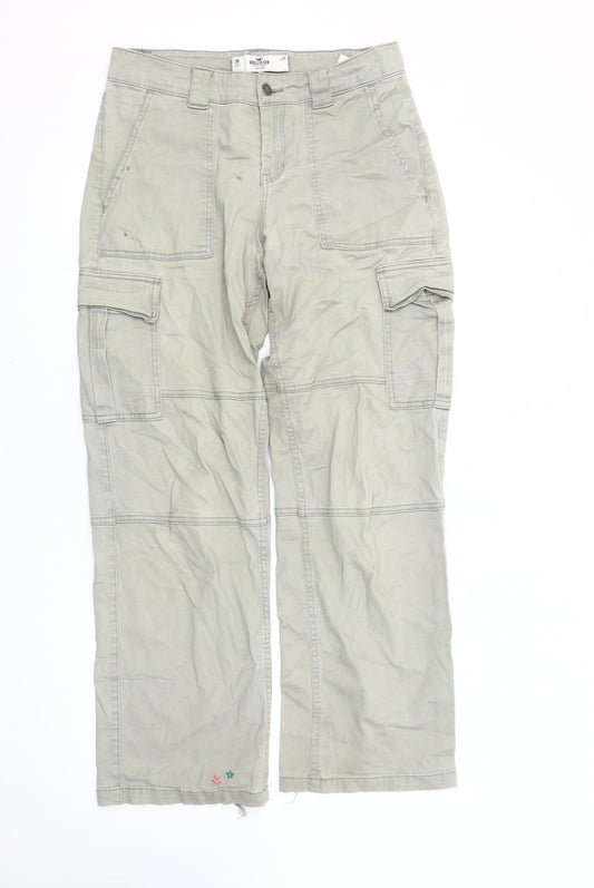 Hollister Women's Green Cargo Trousers Size 8