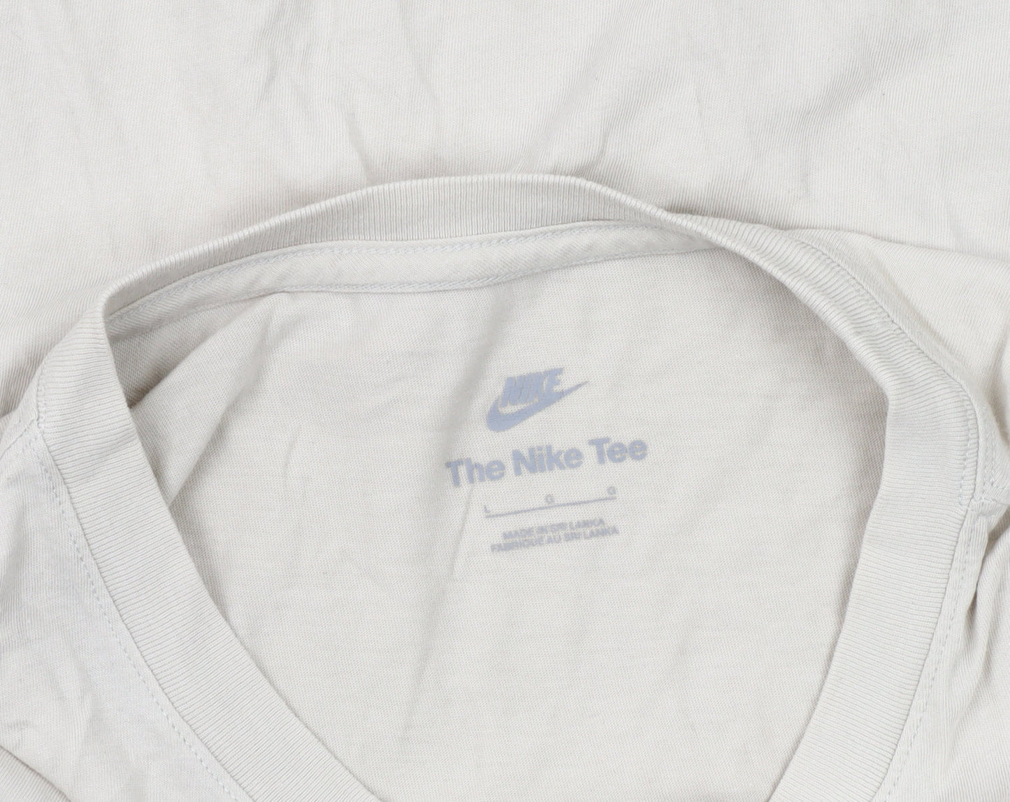 Nike Men's Beige T-Shirt, Short Sleeve, Crew Neck