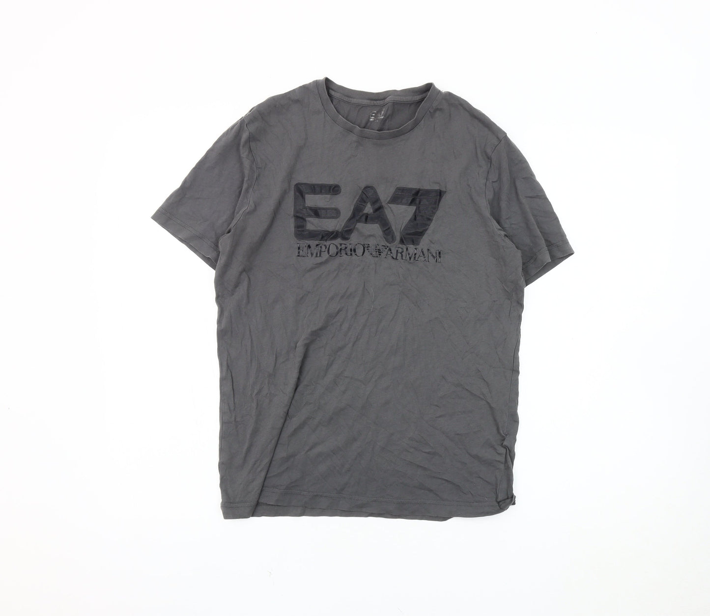 Emporio Armani Men's Grey Crew Neck T-Shirt, Size S