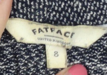 Fat Face Women's Blue Knit Open Front Cardigan Size 8
