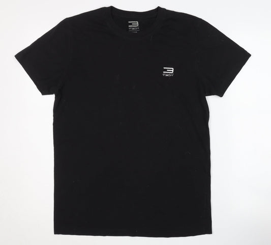 Jack & Jones Men’s Black Medium T-Shirt, Solid Jersey
