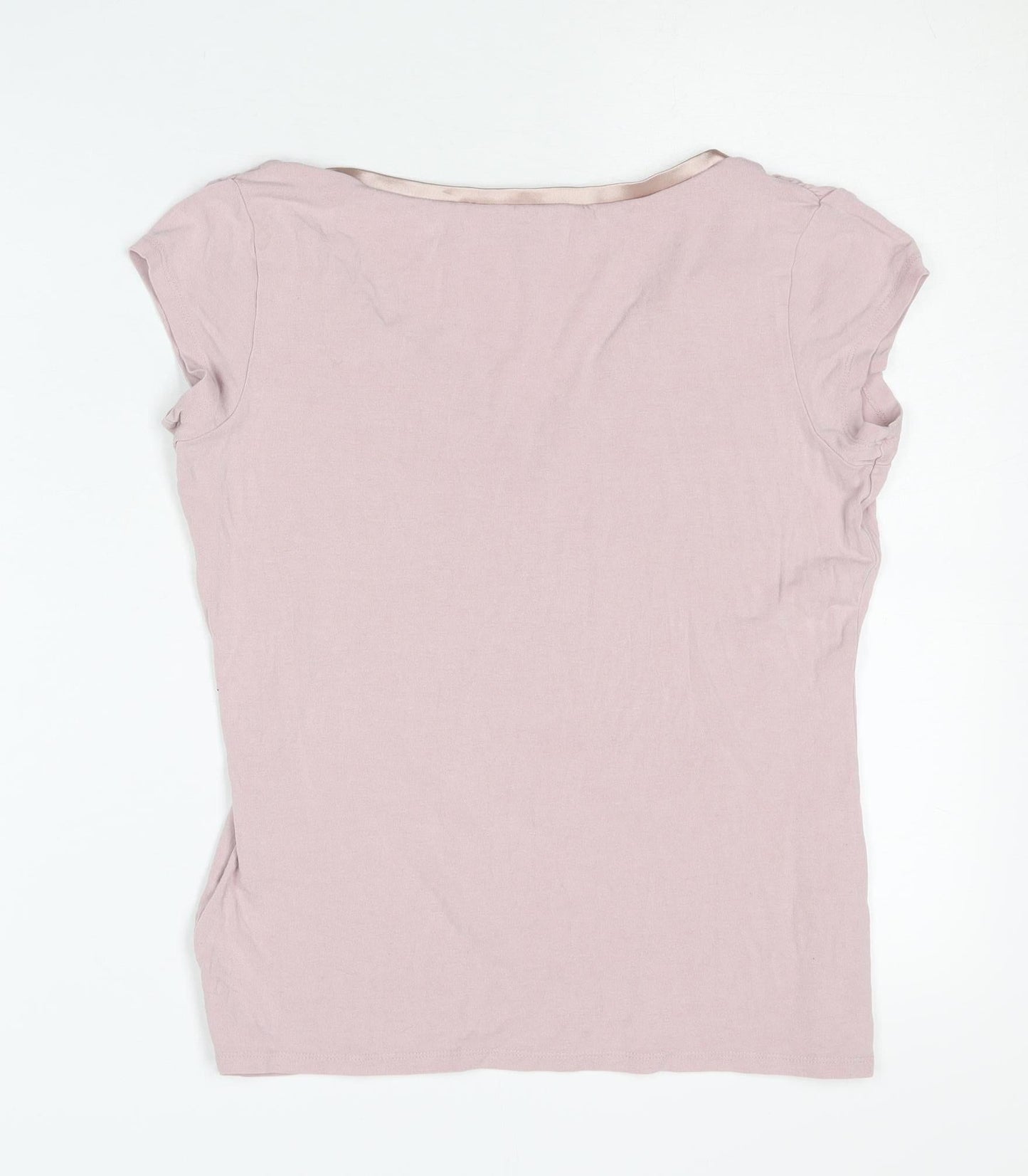 L.K. Bennett Women's Pink V-Neck T-Shirt M
