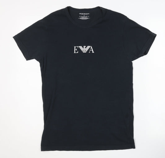 Emporio Armani Men's Black M Logo T-Shirt