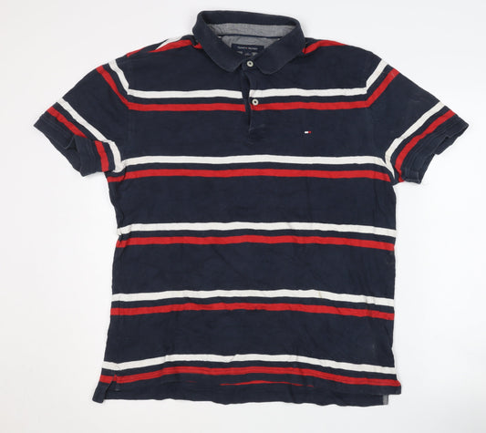 Tommy Hilfiger Men's L Blue Striped Polo