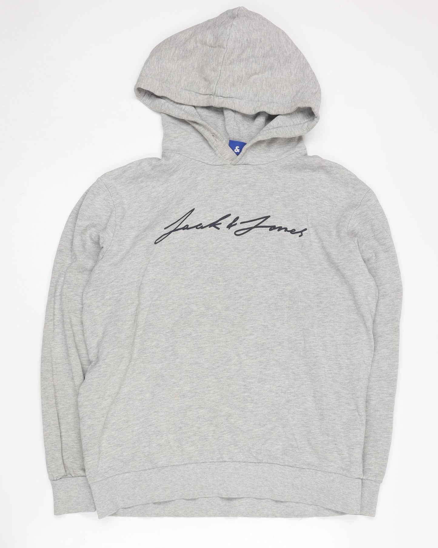 Jack & Jones Men's Grey Logo Hoodie XL