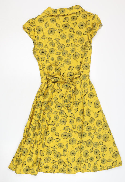 Joe Browns Women's Yellow Floral Shirt Dress Size 12