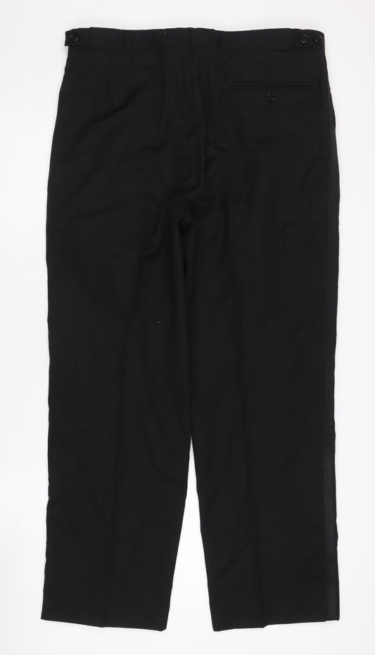 Austin Reed Men's Black Wool Formal Trousers L