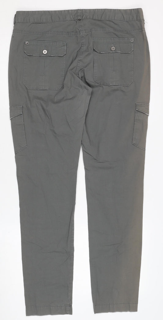 Witchery Women's Grey Cargo Trousers Size 12 Cotton
