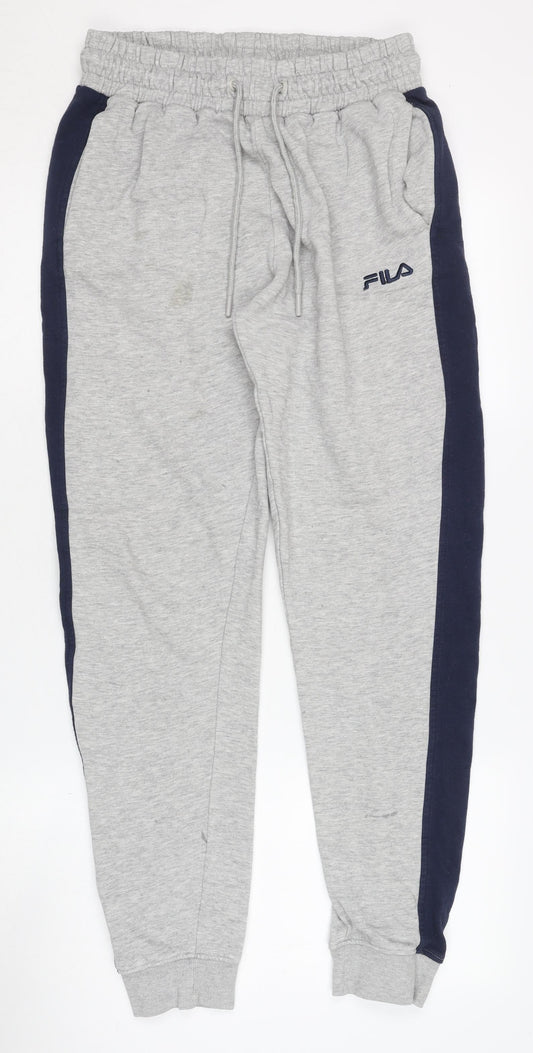 Additional front view of Fila Men's Grey Sweatpants M with Elastic Waist