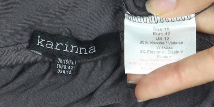 Karinna Grey Women's Top Size 14 with Bow Accent