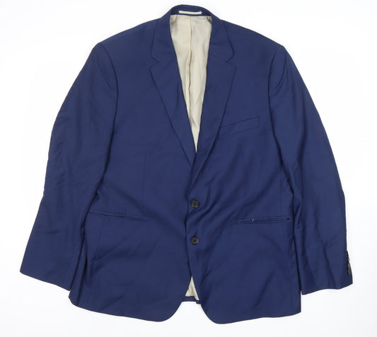 Moss Esq. Men's Blue Regular Fit Suit Jacket 44S