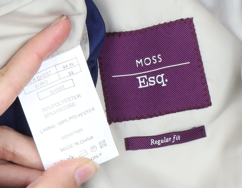 Moss Esq. Men's Blue Regular Fit Suit Jacket 44S