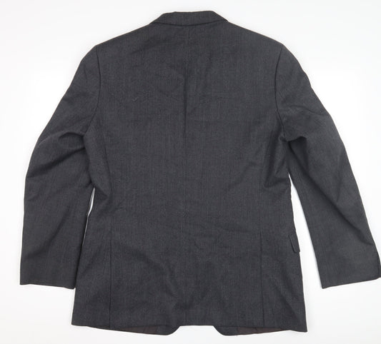 St Michael Men's Grey Wool Blazer, Size M, Classic Style