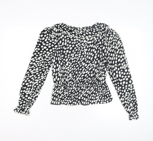 Dorothy Perkins Women's Black Ruffle Blouse Size 8