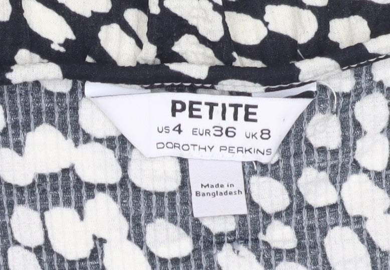 Close-up detail of Dorothy Perkins Women's Black Ruffle Blouse, size 8