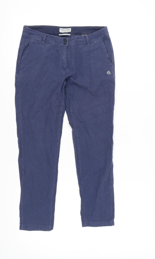 Craghoppers Women's Blue Chino Trousers, Size 8