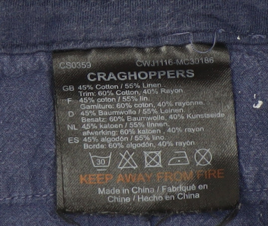 Craghoppers Women's Blue Chino Trousers, Size 8