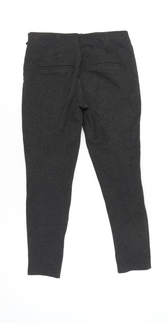 Zara Women Grey L Jersey Mid-Rise Leggings