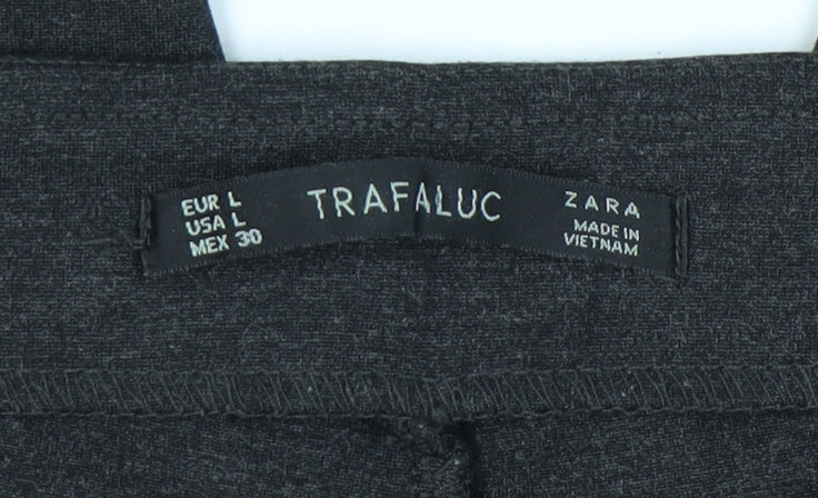 Zara Women Grey L Jersey Mid-Rise Leggings