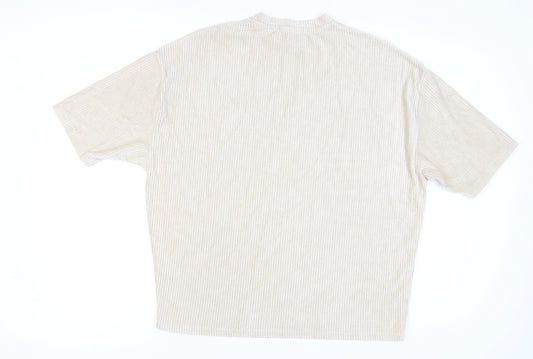 ASOS Men's Beige M Striped T-Shirt, Crew Neck