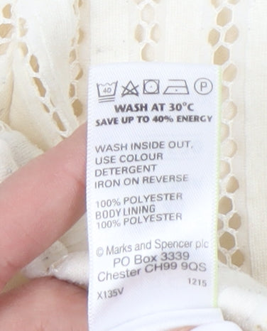 Marks and Spencer Women Ivory Sleeveless Top UK 12