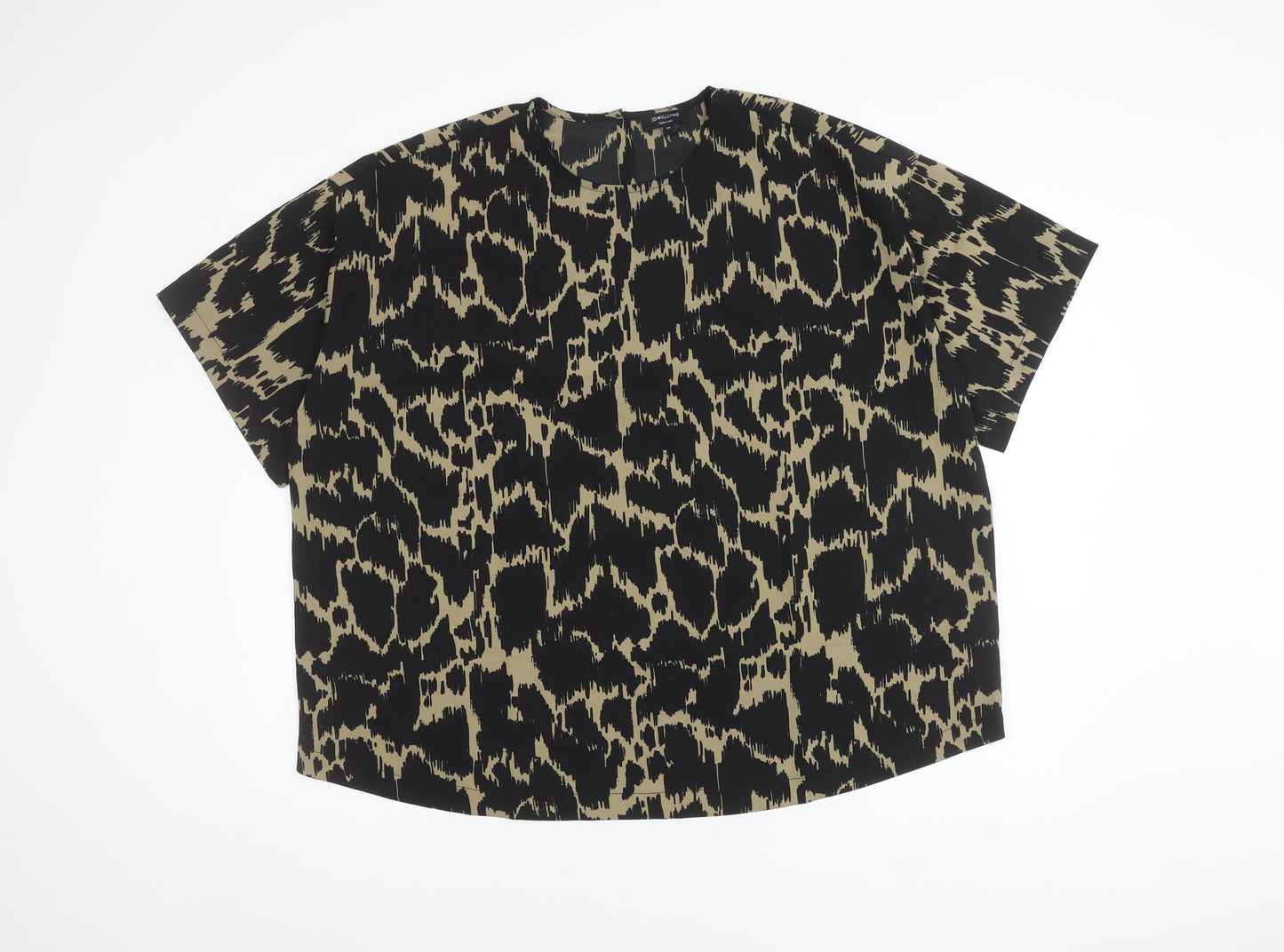 JD Williams Women's Black Animal Print Top, Size 20