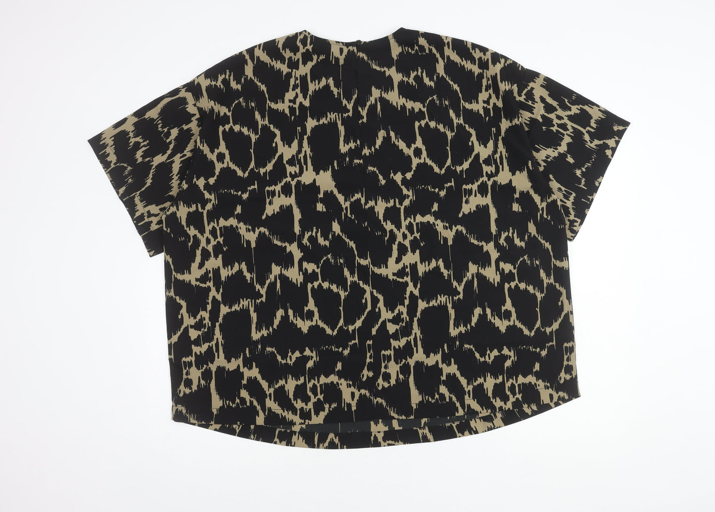 JD Williams Women's Black Animal Print Top, Size 20