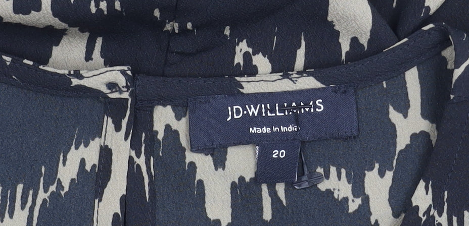 JD Williams Women's Black Animal Print Top, Size 20