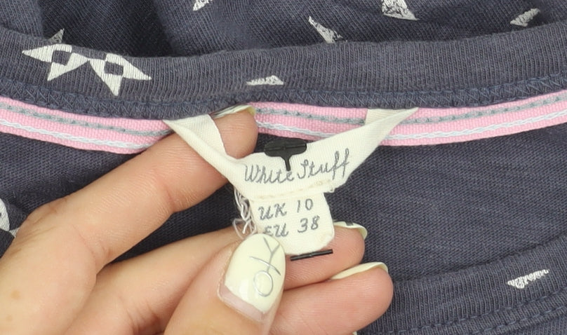 White Stuff Women's Grey Dress Size 10 Cotton