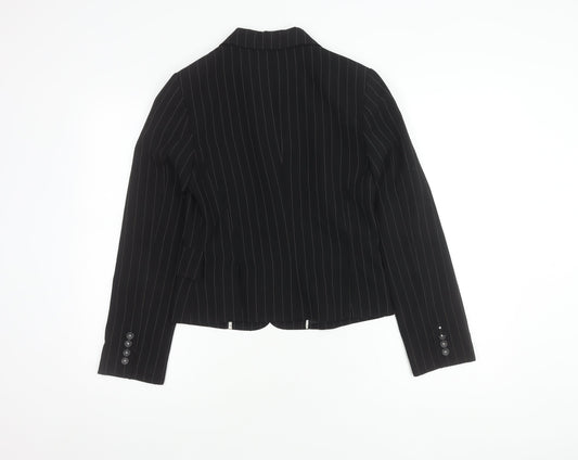 MNG Women's Black Blazer, Size 10, Pinstripe Style