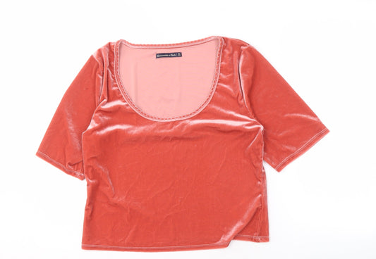 Abercrombie & Fitch Women's Pink Velvet Top XL