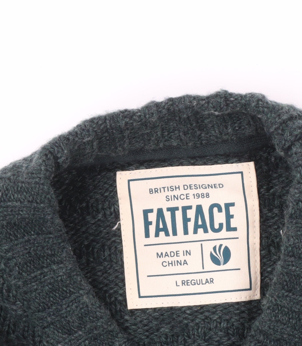 Fatface Men's Green Crew Neck Pullover Jumper L