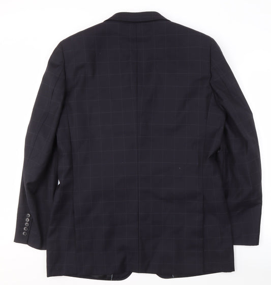Next Men's Black Check Blazer 42L Formal Luxury
