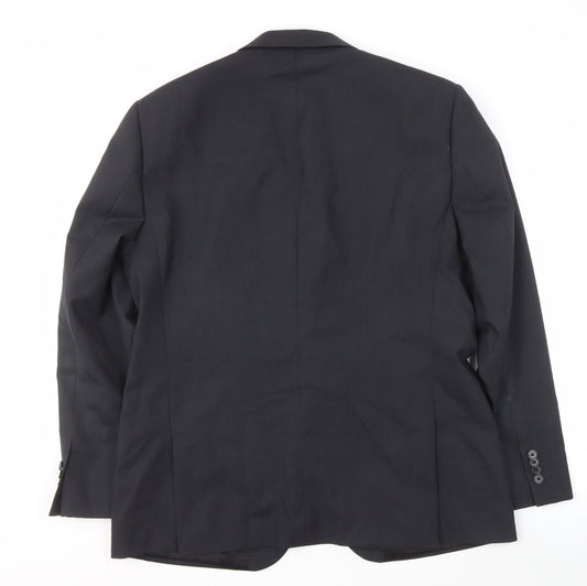 Kenneth Cole Men's Black Blazer 44R Formal Wool Jacket