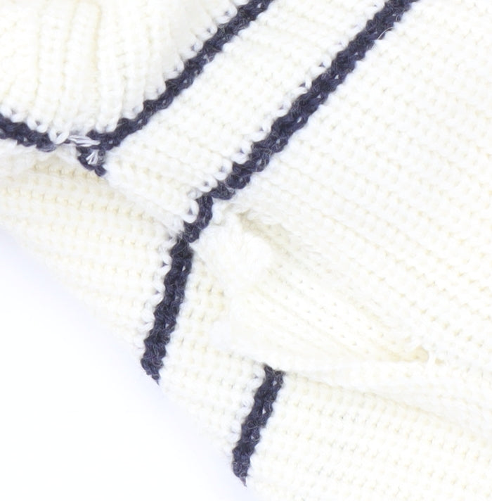 Jaeger Women's Ivory Striped Pullover Jumper M