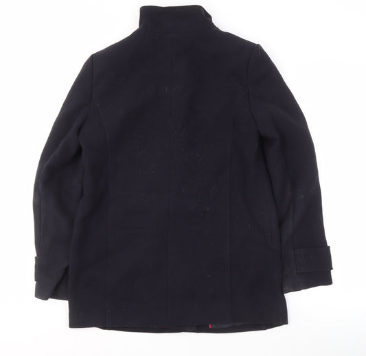 Laura Ashley Women's Black Overcoat, Size 10, Mid-Length