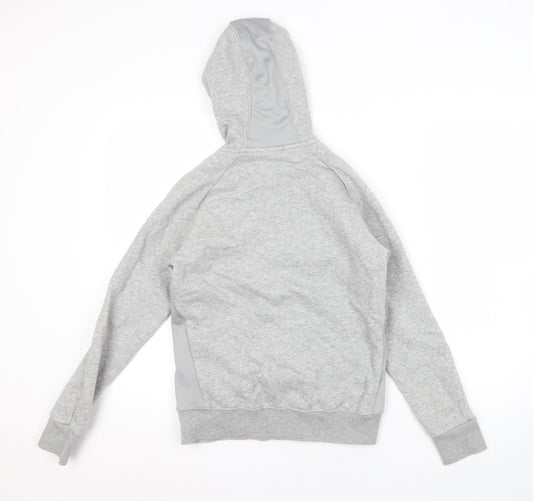 Umbro Grey Full Zip Hoodie, Size 12 Unisex, Logo Accent