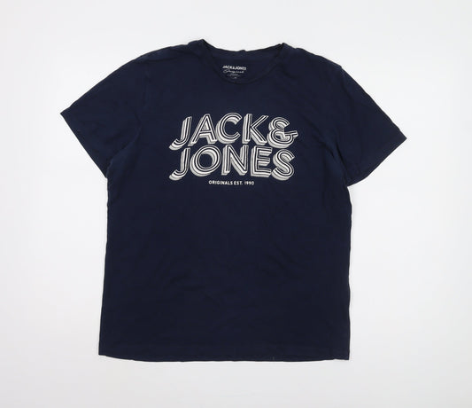 Jack & Jones Men's Blue M Graphic T-Shirt