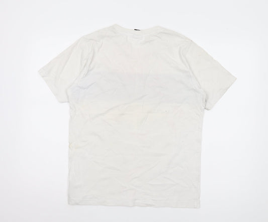 New Balance Men's White M Logo Sports T-Shirt