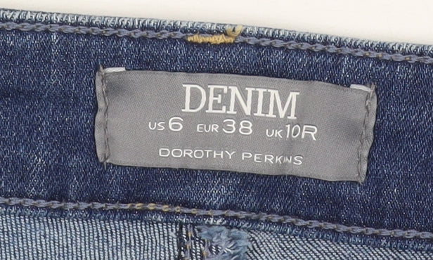 Brand and care label for Dorothy Perkins Women’s Blue Skinny Jeans, size UK 10