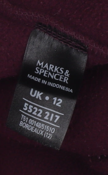 Marks and Spencer Women's Purple Fleece Jacket Size 12