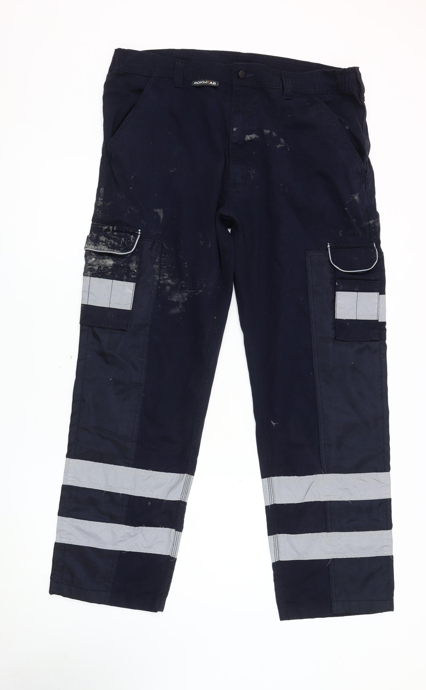 Rokwear Men's Blue Cargo Work Trousers Size 38R