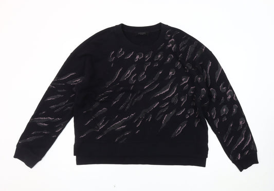 AllSaints Black Animal Print Sweatshirt XS